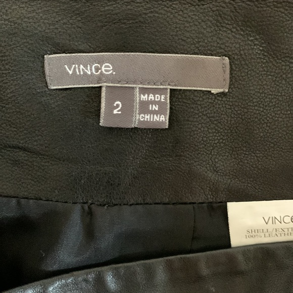 EUC Vince black calfskin leather mini skirt - Picture 7 of 8
